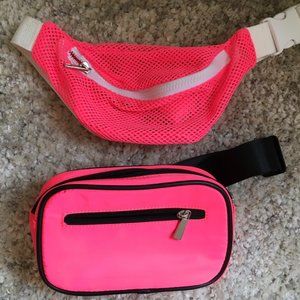 2 Coral fanny packs. Adjustible straps